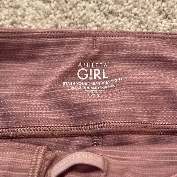 Athleta girl stash your treasures tight in purple with pockets size girls L/12 - Picture 2 of 4
